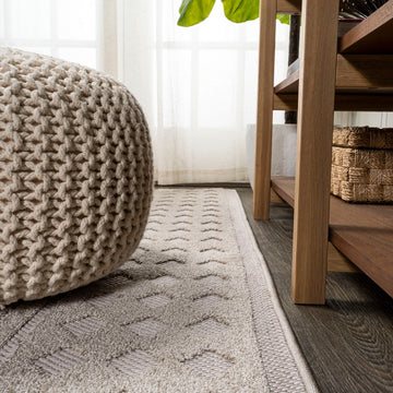 Xlendi High-low Pile Moroccan Geometric Indoor/outdoor Area Rug